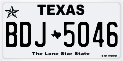 TX license plate BDJ5046