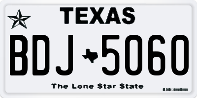 TX license plate BDJ5060