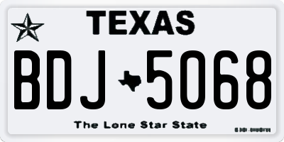 TX license plate BDJ5068