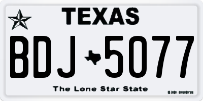 TX license plate BDJ5077