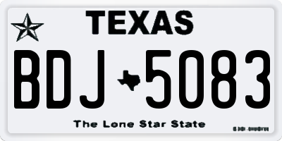 TX license plate BDJ5083