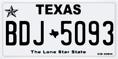 TX license plate BDJ5093