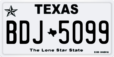 TX license plate BDJ5099
