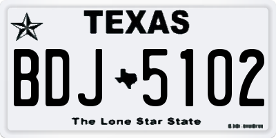 TX license plate BDJ5102