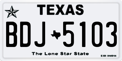 TX license plate BDJ5103