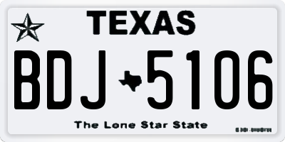 TX license plate BDJ5106