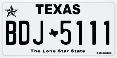 TX license plate BDJ5111