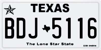TX license plate BDJ5116