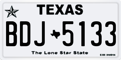 TX license plate BDJ5133