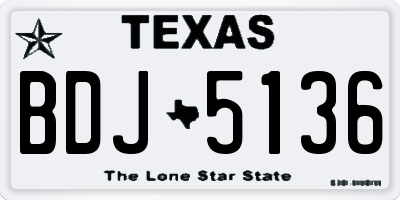 TX license plate BDJ5136