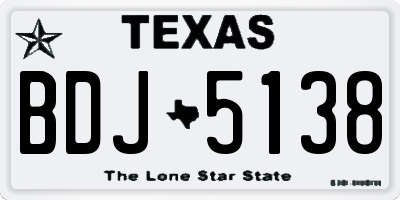 TX license plate BDJ5138