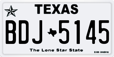 TX license plate BDJ5145