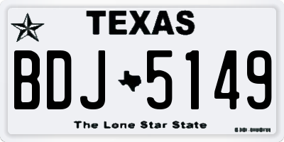 TX license plate BDJ5149