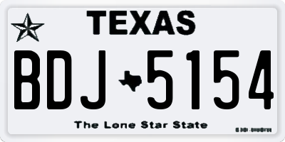 TX license plate BDJ5154