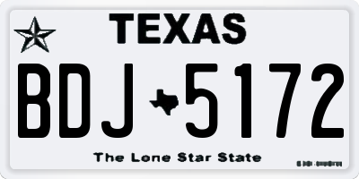 TX license plate BDJ5172