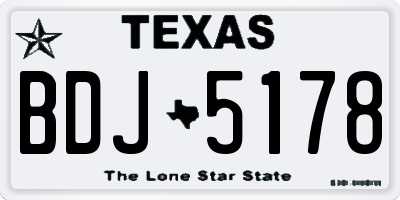 TX license plate BDJ5178