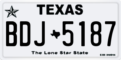 TX license plate BDJ5187