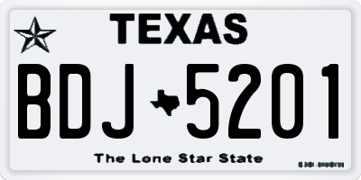 TX license plate BDJ5201