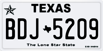 TX license plate BDJ5209