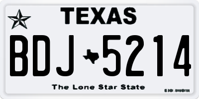 TX license plate BDJ5214