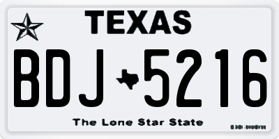TX license plate BDJ5216