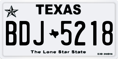 TX license plate BDJ5218