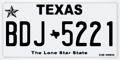 TX license plate BDJ5221