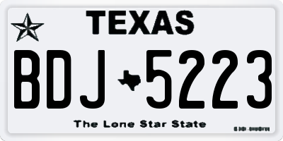 TX license plate BDJ5223