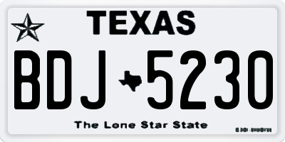 TX license plate BDJ5230