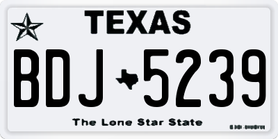 TX license plate BDJ5239