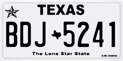 TX license plate BDJ5241