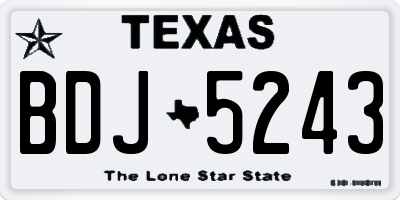 TX license plate BDJ5243