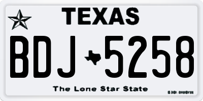TX license plate BDJ5258