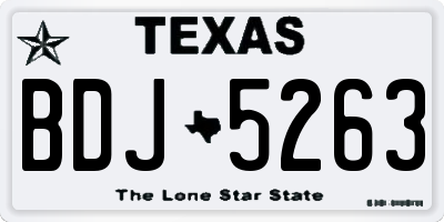 TX license plate BDJ5263