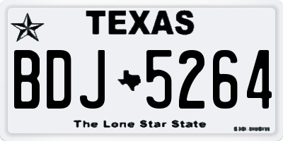 TX license plate BDJ5264