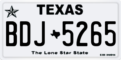 TX license plate BDJ5265