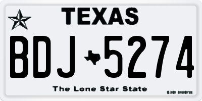 TX license plate BDJ5274
