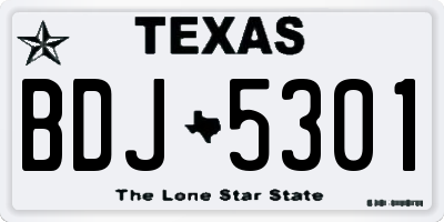 TX license plate BDJ5301