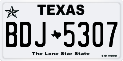 TX license plate BDJ5307
