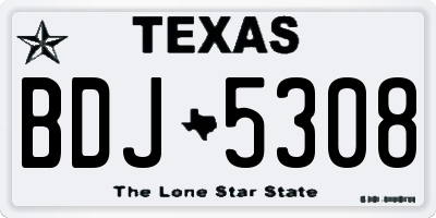 TX license plate BDJ5308