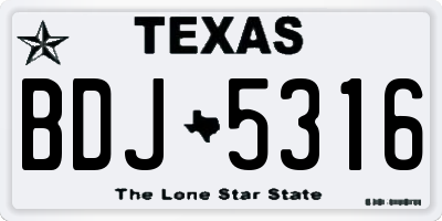 TX license plate BDJ5316