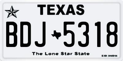TX license plate BDJ5318
