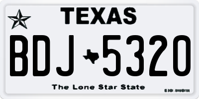 TX license plate BDJ5320