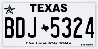 TX license plate BDJ5324