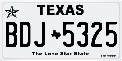 TX license plate BDJ5325