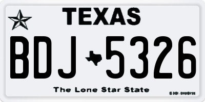 TX license plate BDJ5326