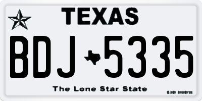 TX license plate BDJ5335