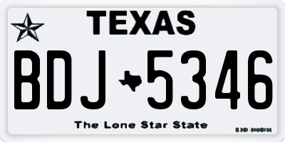 TX license plate BDJ5346