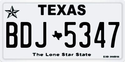 TX license plate BDJ5347
