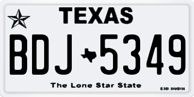 TX license plate BDJ5349